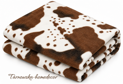 Koc_polarowy_narzuta_250g_Krowka_Brazowa_Cieply_Miekki_Polar