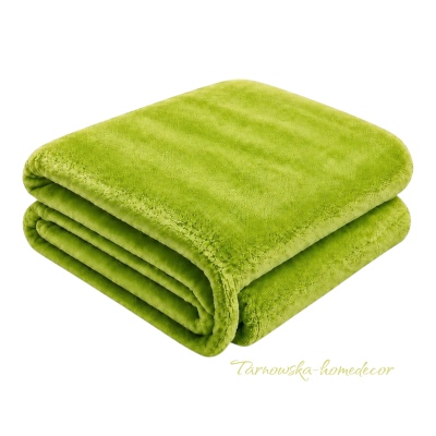 Koc_Plusz_Minky_Gladki_Premium_Gruby_Limonkowy