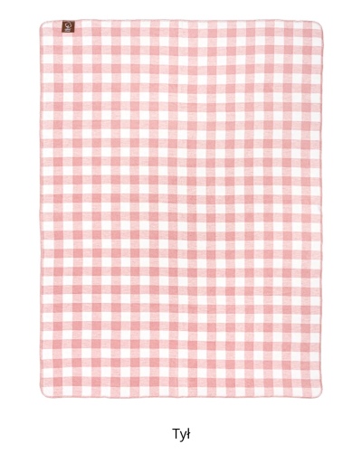 Koc_bawelniany_Cotton_Cloud_wzor_piknikowy_klasyk_rozowy_kratka