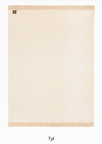 Koc_bawelniany_Cotton_Cloud_wzor_labirynt_w_bezu