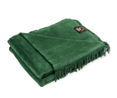 Koc bawełniany Cotton Cloud butelkowa zieleń
