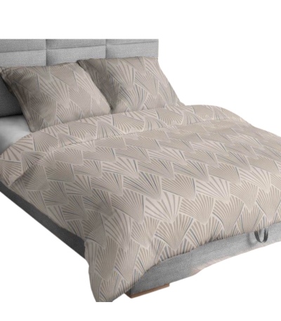 Komplet pościeli satyna lux 100% bawełna wzór paski geometria beż