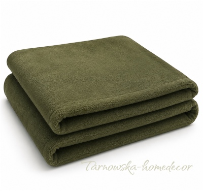 Koc Polarowy Khaki 150x200 gruby 300g Urban Earth Miękki Ciepły Polski