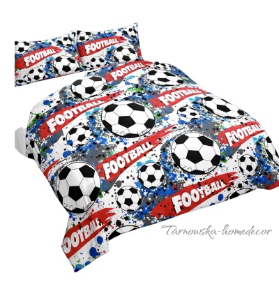 Pościel piłka nożna 160x200 Football Street bawełna 100% – Tarnowska Home Decor