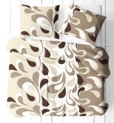 Komplet pościeli kora premium 100% bawełny 200x220cm wzór Łezki brąz