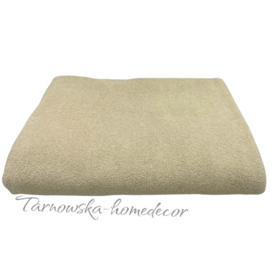 Prześcieradło frotte bez gumki tradycyjne grube beżowe 160x200cm