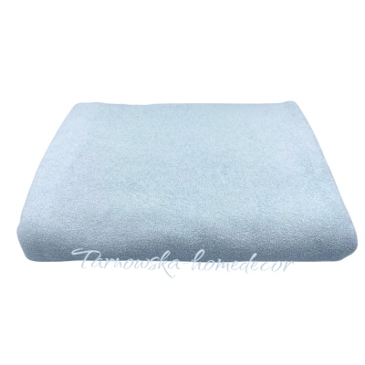 Prześcieradło frotte bez gumki tradycyjne grube popielaty błękit 160x200cm