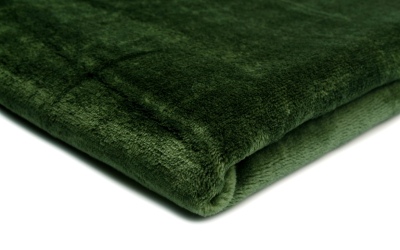 Koc pluszowy miękki aksamitny kolor butelkowa zieleń 155x200cm