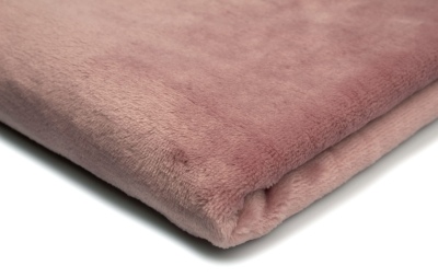 Koc pluszowy miękki aksamitny kolor brudny róż 155x200cm