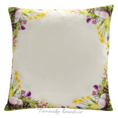 Poszewka Dekoracyjna Welurowa Velvet 42x42 Wiosenne Kwiaty Wielkanocna Tarnowska Home Decor