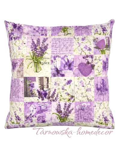 Poszewka na poduszkę bawełna lawendowy patchwork Provence | Tarnowska Home Decor